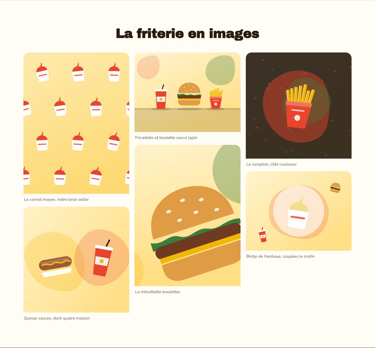 Une galerie de photos en grille.